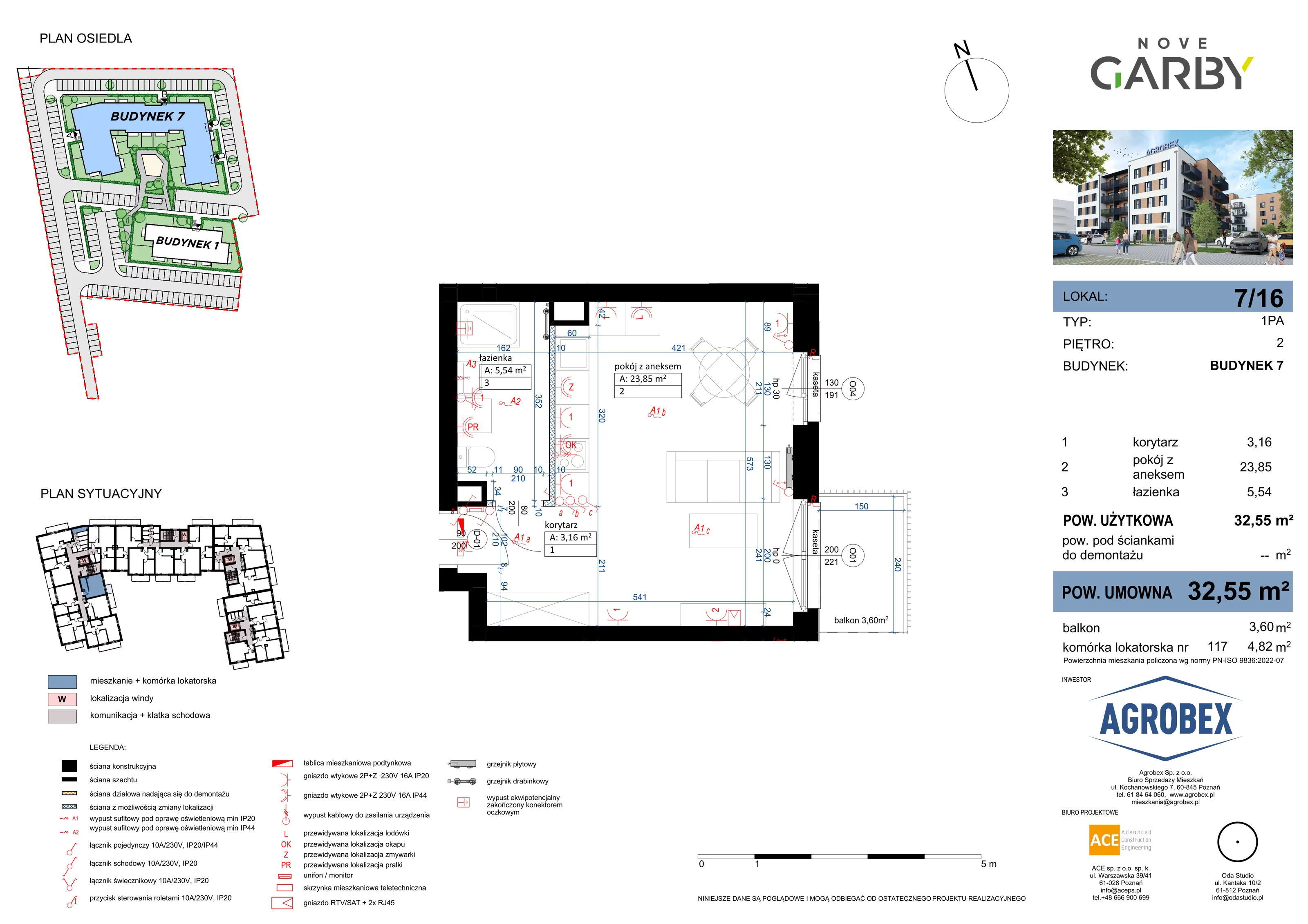 Mieszkanie 32,55 m², piętro 2, oferta nr 7/M16, Nove Garby, Garby, ul. Tulecka