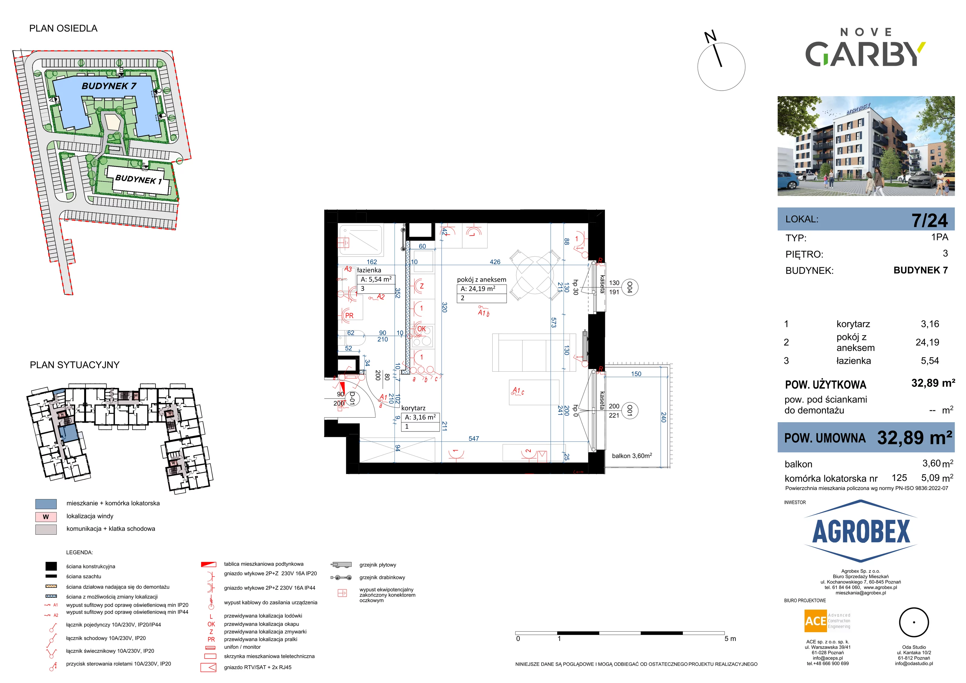 Mieszkanie 32,89 m², piętro 3, oferta nr 7/M24, Nove Garby, Garby, ul. Tulecka