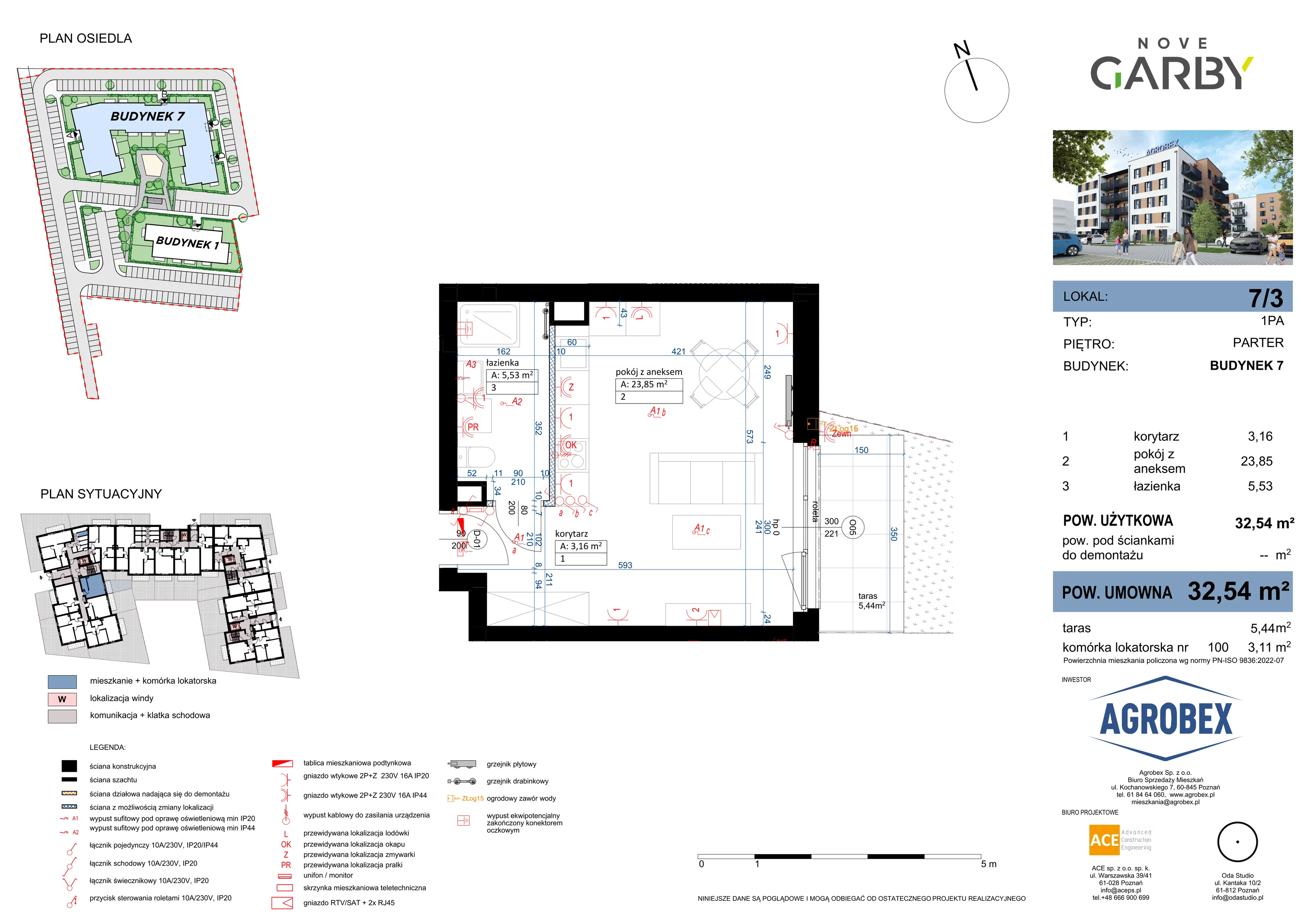 Mieszkanie 32,54 m², parter, oferta nr 7/M3, Nove Garby, Garby, ul. Tulecka