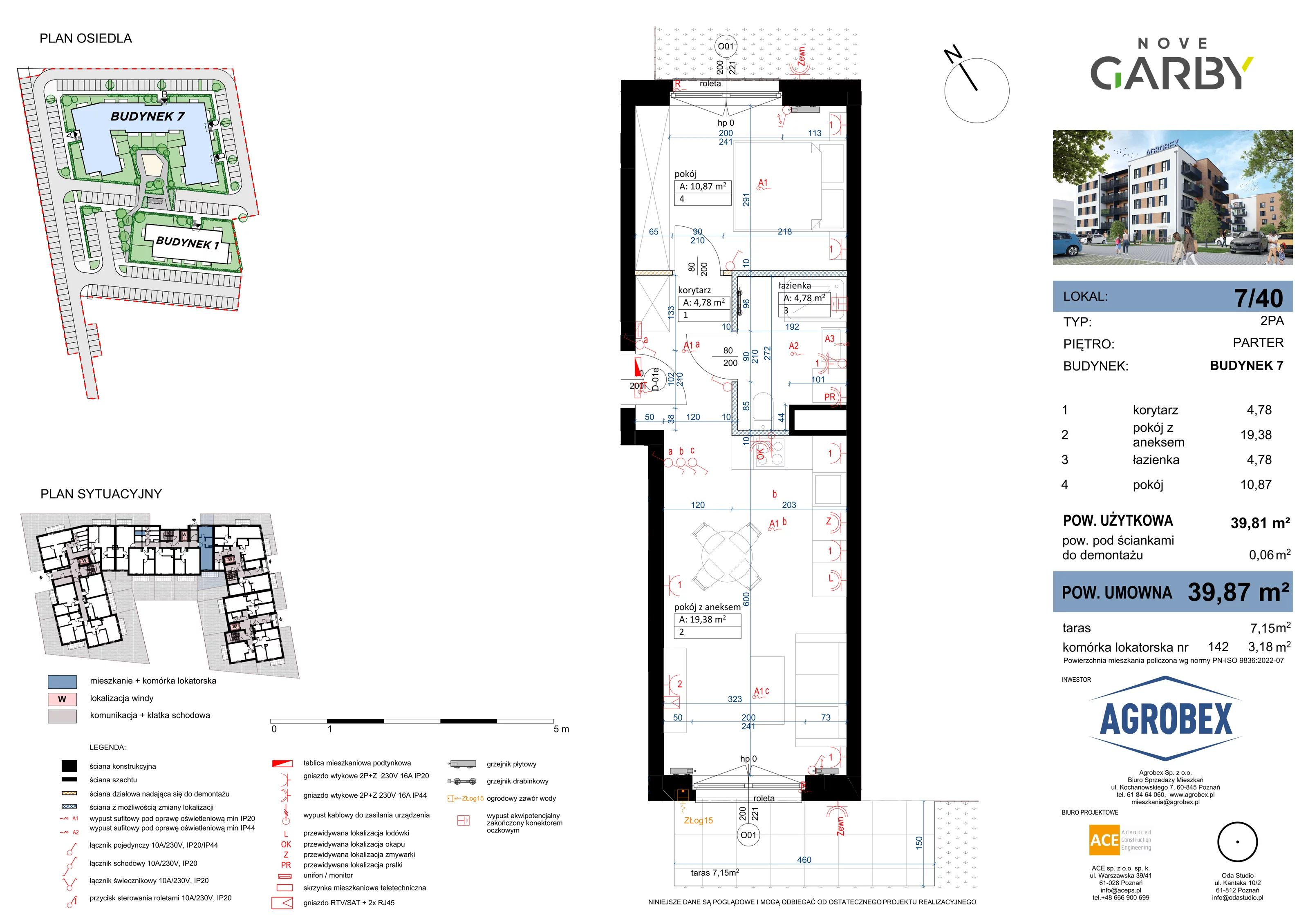 Mieszkanie 39,87 m², parter, oferta nr 7/M40, Nove Garby, Garby, ul. Tulecka