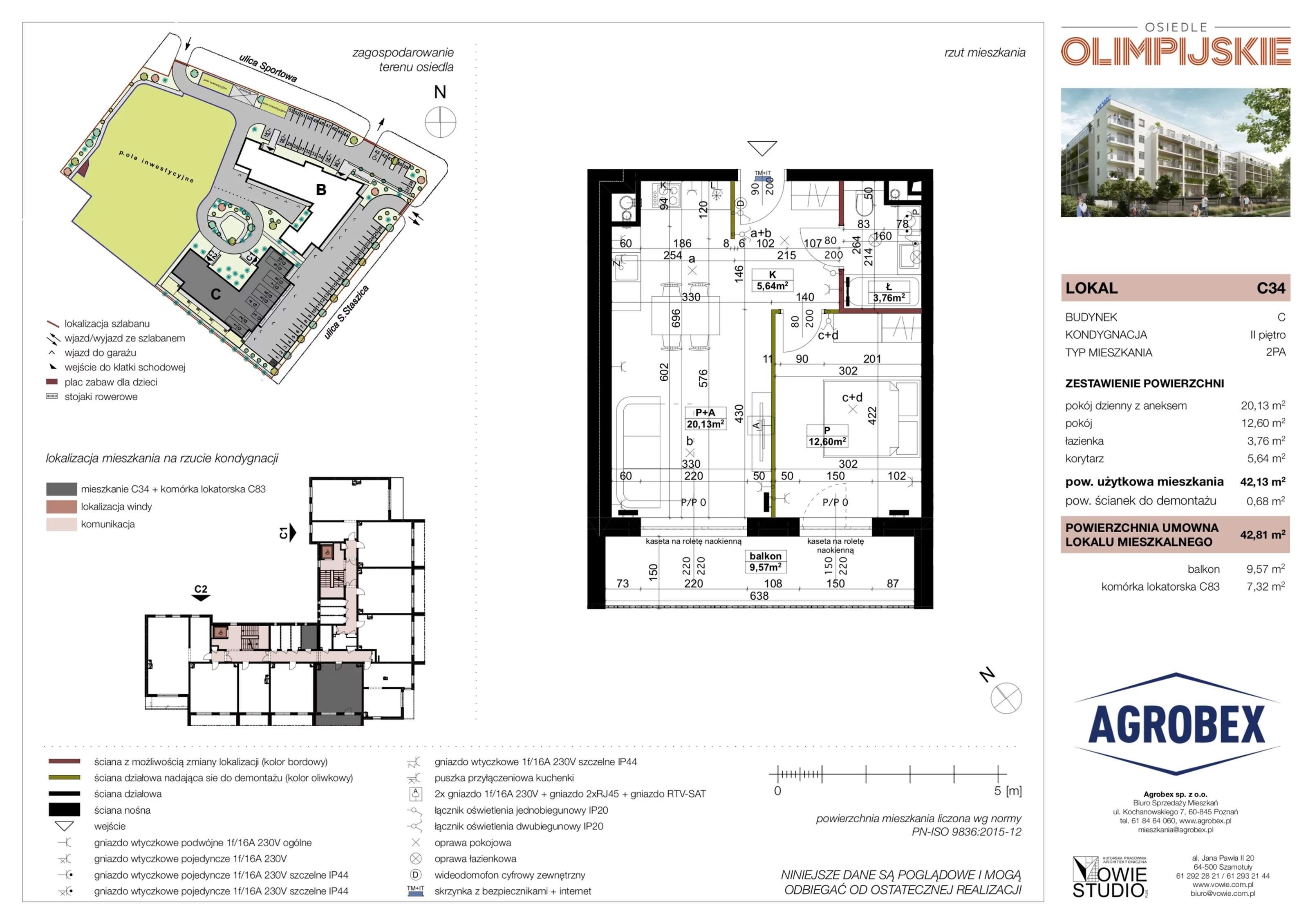 Mieszkanie 42,81 m², piętro 2, oferta nr C34, Osiedle Olimpijskie, Szamotuły, ul. Sportowa