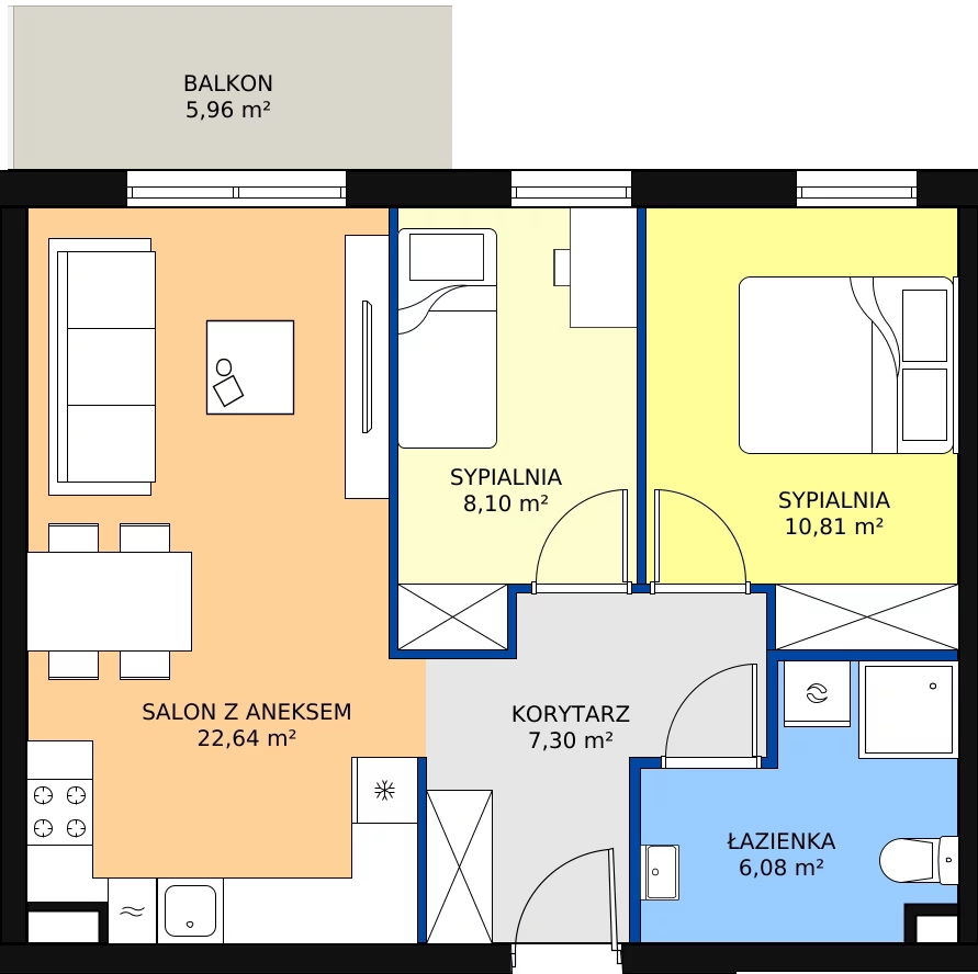 Zalety mieszkania 56.04 m², D 3.30
