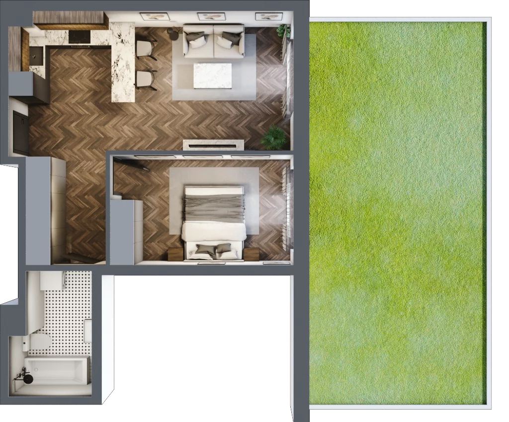 2 pokoje, apartament 47,39 m², parter, oferta nr A6, Augustówka Residence, Warszawa, Mokotów, Augustówka, ul. Kostrzyńska 18