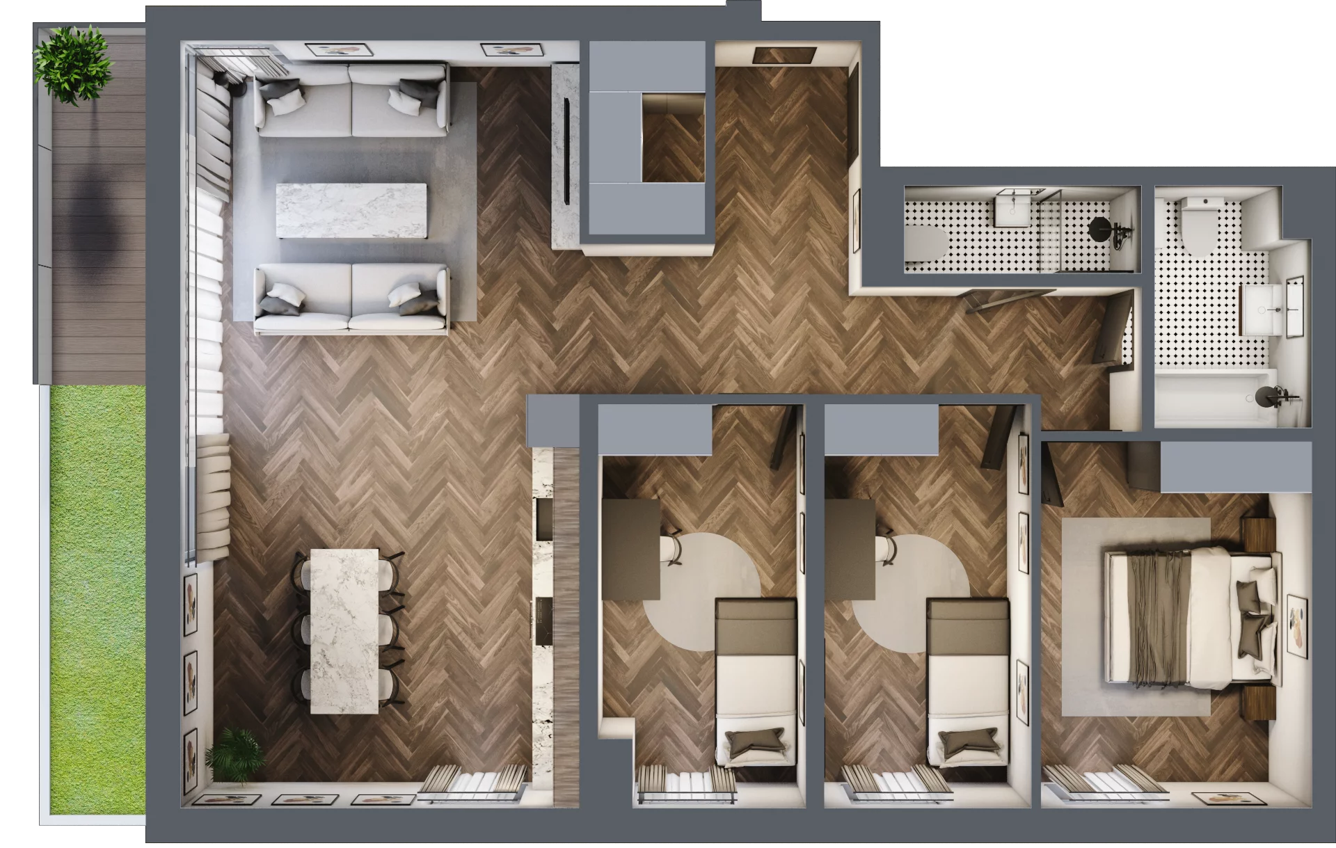 4 pokoje, apartament 95,93 m², piętro 1, oferta nr A8, Augustówka Residence, Warszawa, Mokotów, Augustówka, ul. Kostrzyńska 18