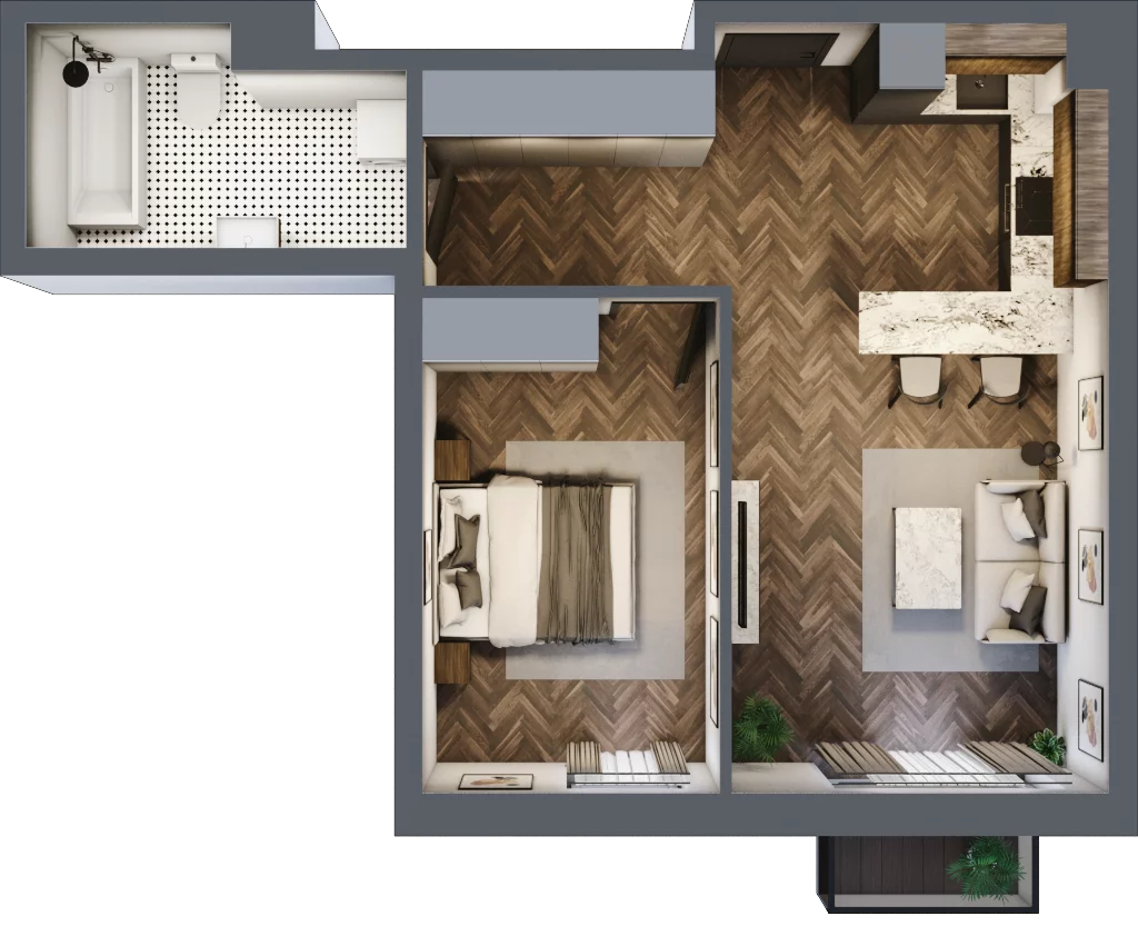 2 pokoje, apartament 48,20 m², piętro 2, oferta nr A21, Augustówka Residence, Warszawa, Mokotów, Augustówka, ul. Kostrzyńska 18