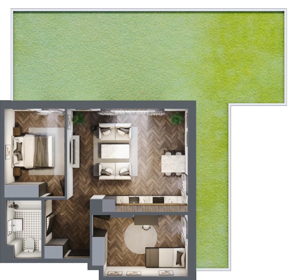 3 pokoje, apartament 60,82 m², parter, oferta nr A27, Augustówka Residence, Warszawa, Mokotów, Augustówka, ul. Kostrzyńska 18