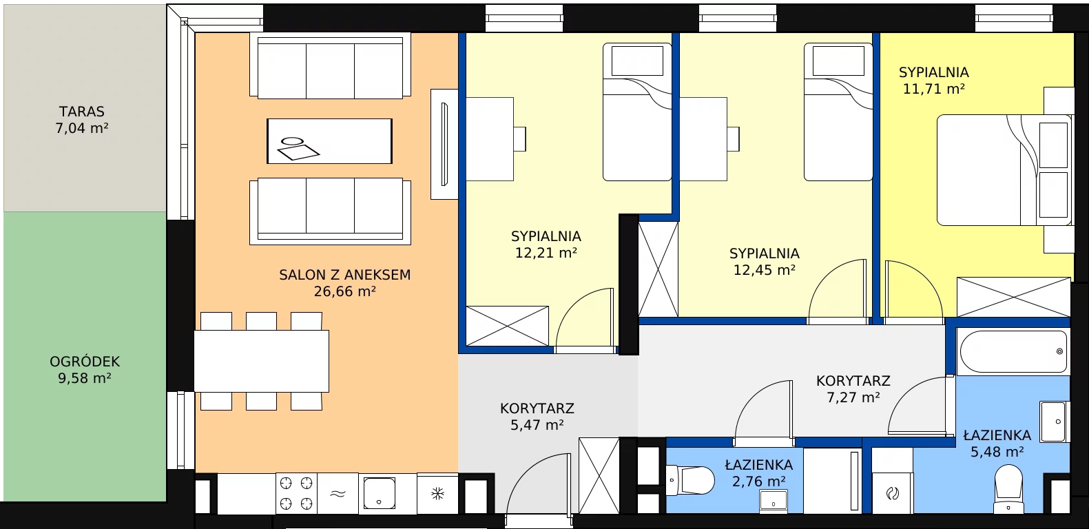 Zalety mieszkania 84 m², B10