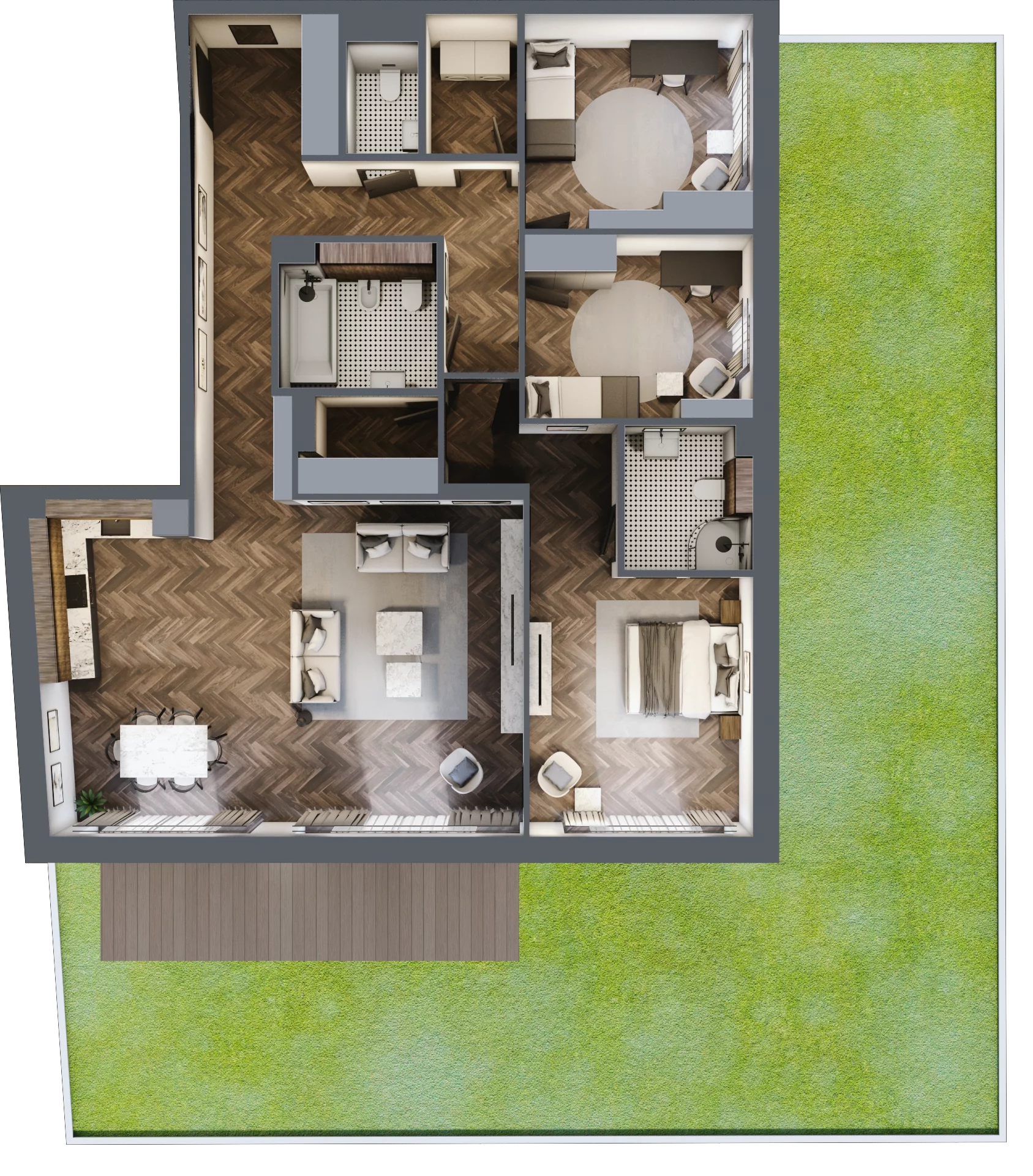 4 pokoje, apartament 130,89 m², parter, oferta nr M03, Apartamenty Orkana, Warszawa, Mokotów, Ksawerów, ul. Orkana 12