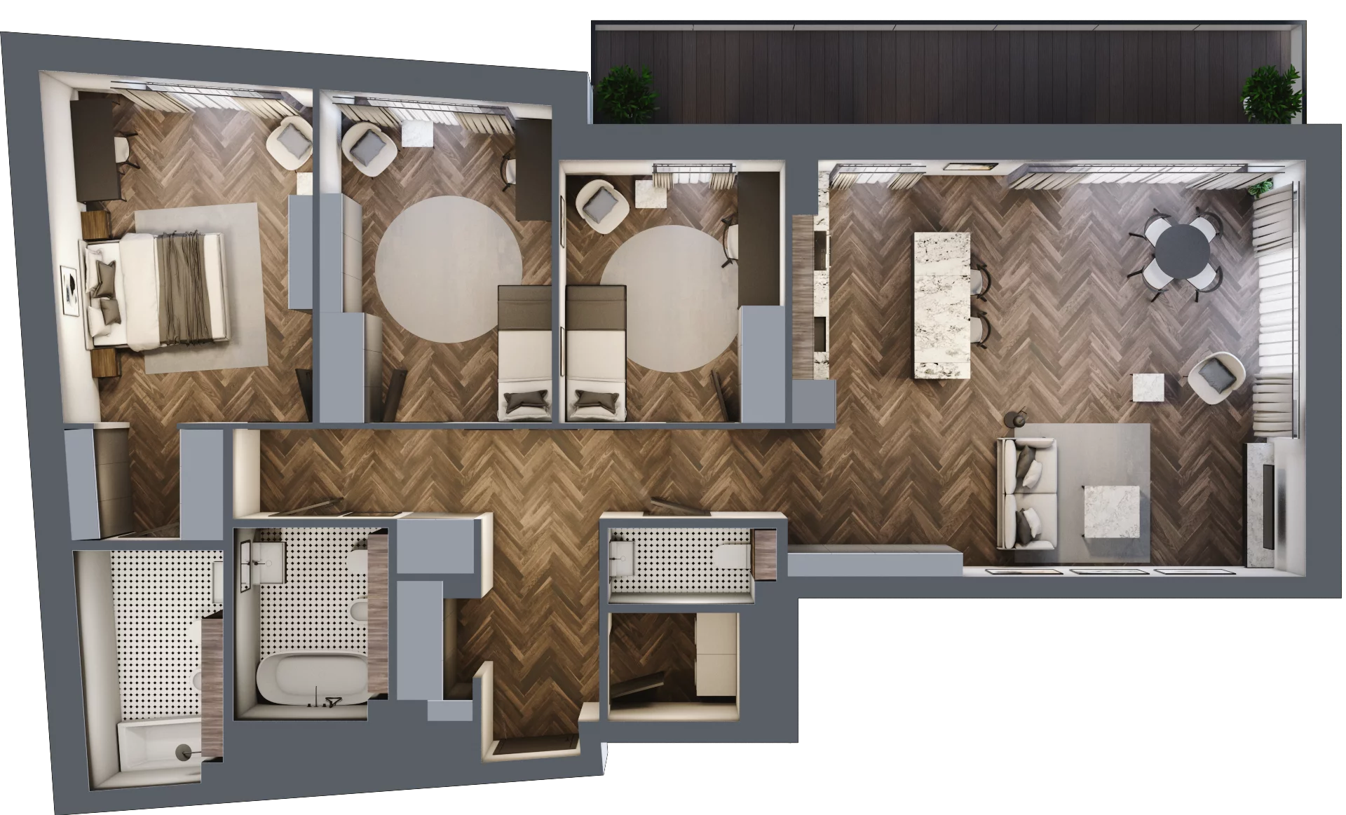4 pokoje, apartament 119,92 m², piętro 1, oferta nr M04, Apartamenty Orkana, Warszawa, Mokotów, Ksawerów, ul. Orkana 12