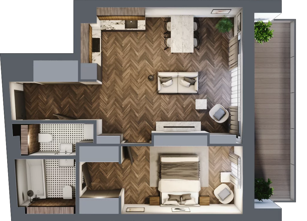 2 pokoje, apartament 57,08 m², piętro 2, oferta nr M09, Apartamenty Orkana, Warszawa, Mokotów, Ksawerów, ul. Orkana 12