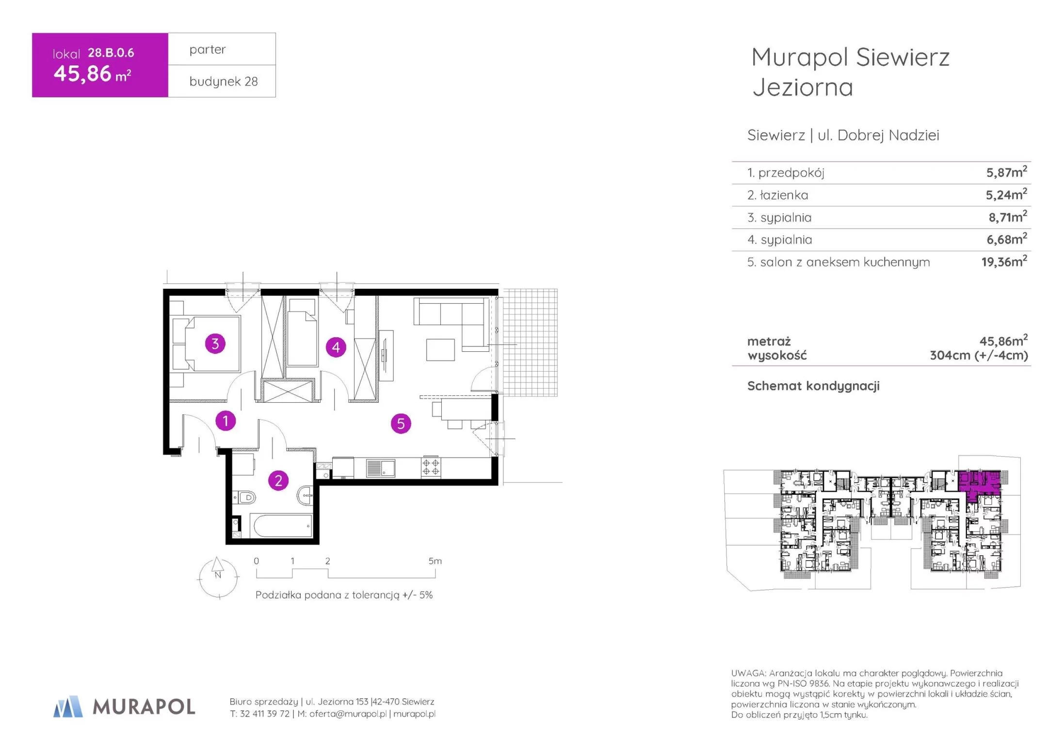 3 pokoje, mieszkanie 45,86 m², parter, oferta nr 28.B.0.6, Murapol Siewierz Jeziorna - Gotowe mieszkania, Siewierz, ul. Jeziorna 153