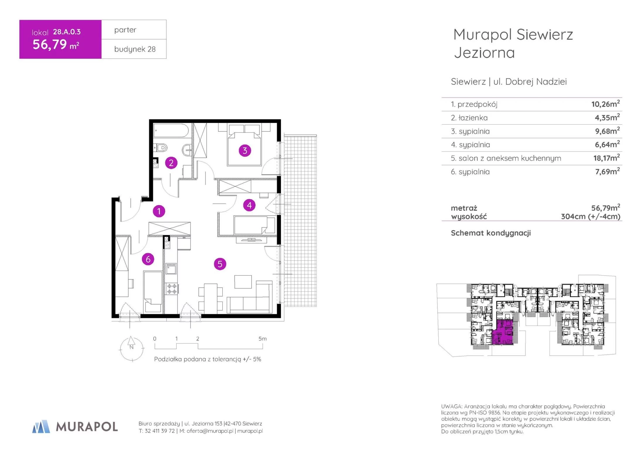 4 pokoje, mieszkanie 56,79 m², parter, oferta nr 28.A.0.3, Murapol Siewierz Jeziorna - Gotowe mieszkania, Siewierz, ul. Jeziorna 153