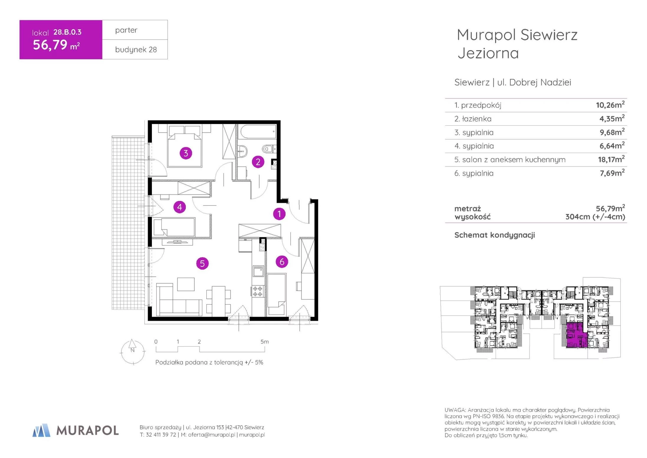 4 pokoje, mieszkanie 56,79 m², parter, oferta nr 28.B.0.3, Murapol Siewierz Jeziorna - Gotowe mieszkania, Siewierz, ul. Jeziorna 153