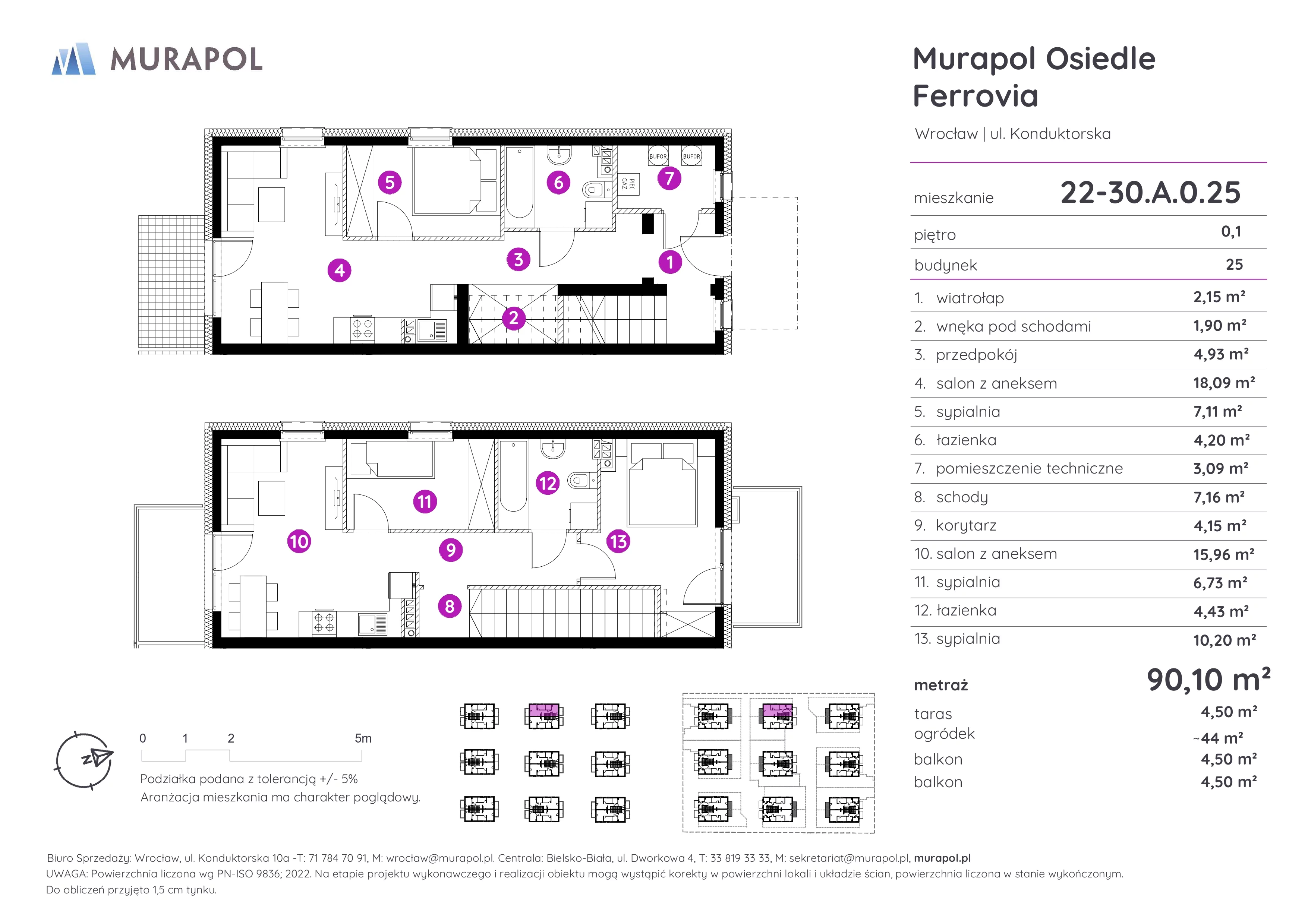 Mieszkanie 90,10 m², parter, oferta nr 22-30.A.0.25, Murapol Osiedle Ferrovia, Wrocław, Brochów, Krzyki, ul. Konduktorska