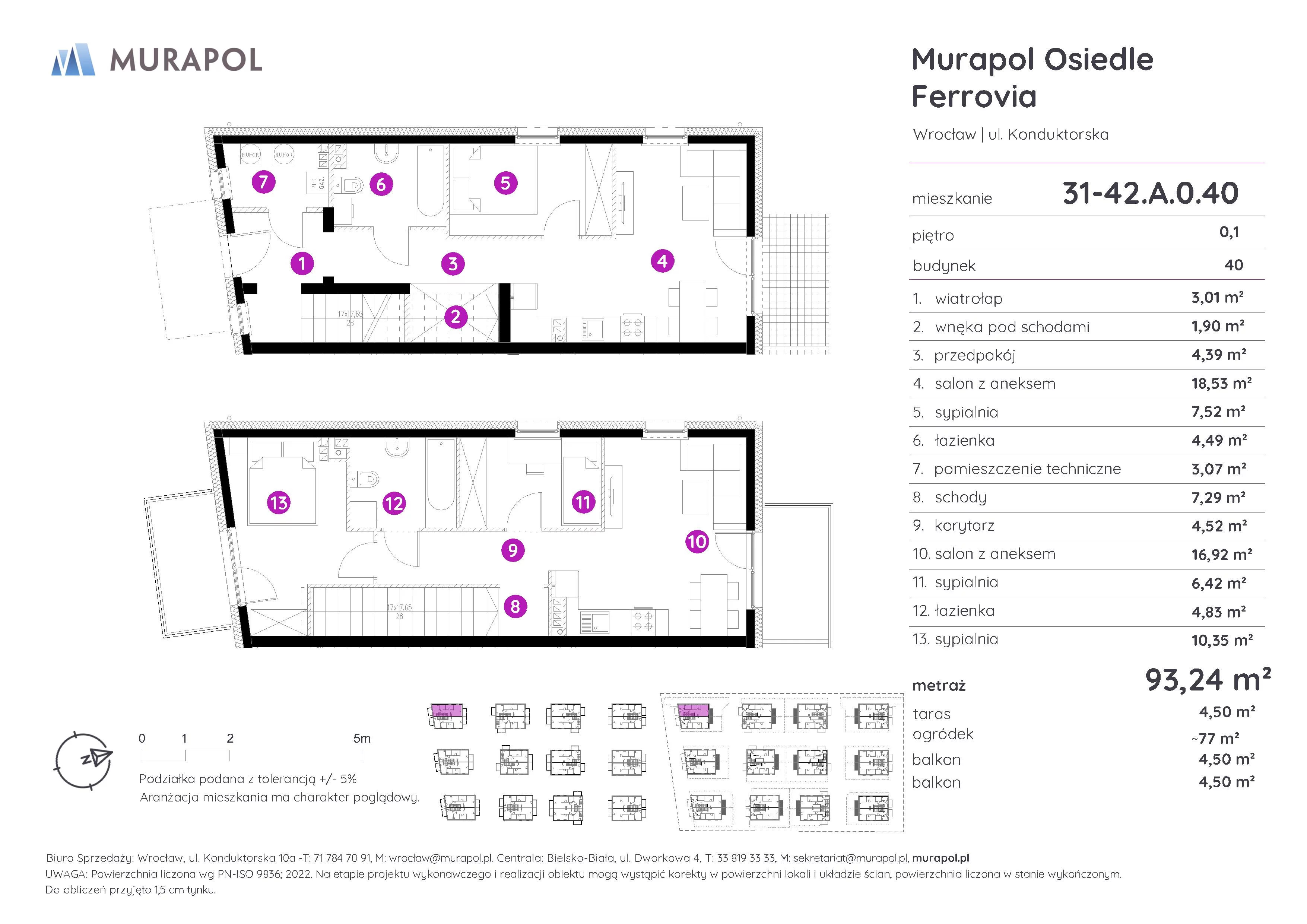 Mieszkanie 93,24 m², parter, oferta nr 31-42.A.0.40, Murapol Osiedle Ferrovia, Wrocław, Brochów, Krzyki, ul. Konduktorska