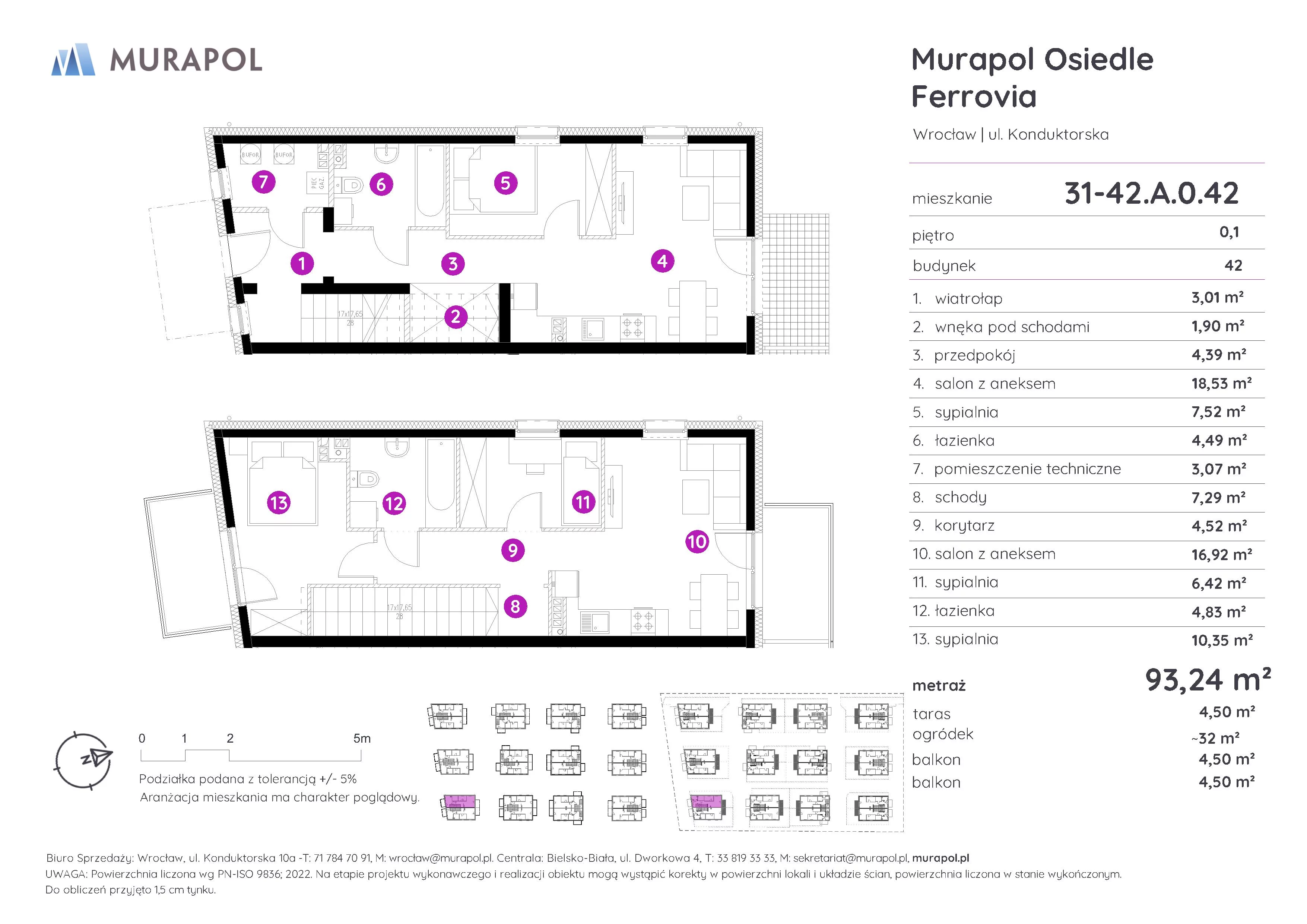 Mieszkanie 93,24 m², parter, oferta nr 31-42.A.0.42, Murapol Osiedle Ferrovia, Wrocław, Brochów, Krzyki, ul. Konduktorska