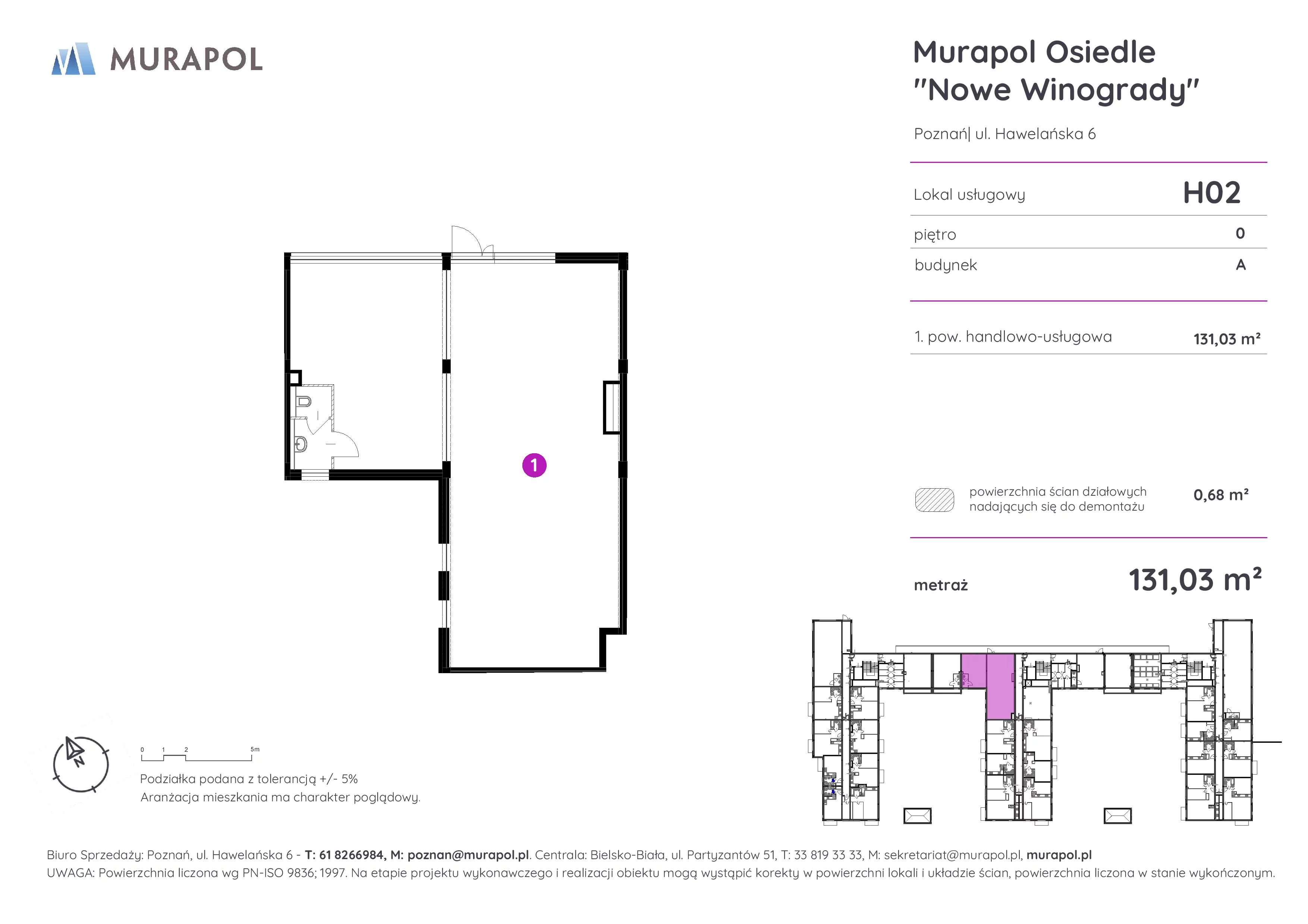 Lokal użytkowy 131,03 m², oferta nr H02, Nowe Winogrady - lokale użytkowe, Poznań, Winogrady, Nowe Winogrady, ul. Hawelańska 6