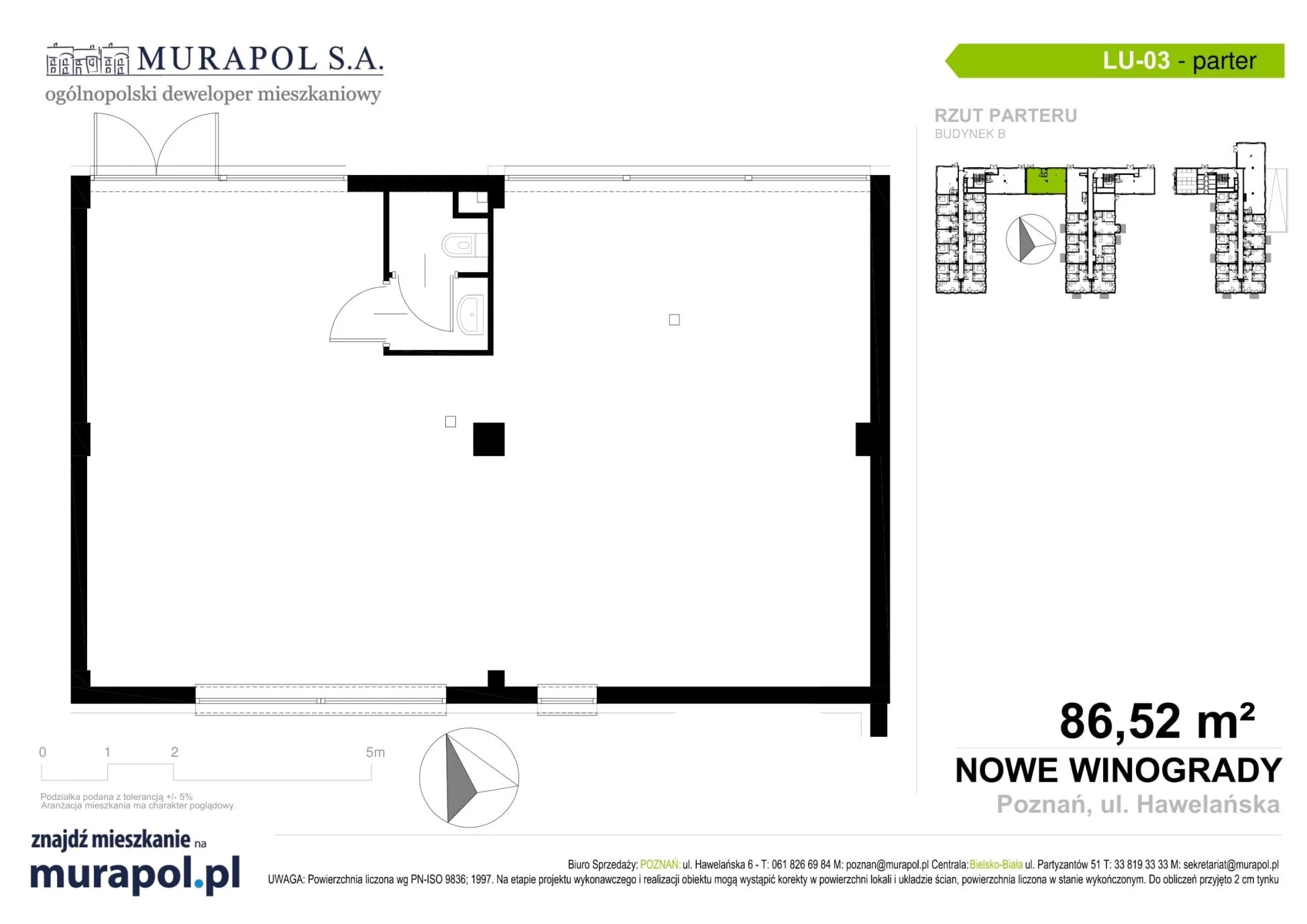 Lokal użytkowy 86,52 m², oferta nr LU.003, Nowe Winogrady - lokale użytkowe, Poznań, Winogrady, Nowe Winogrady, ul. Hawelańska 6