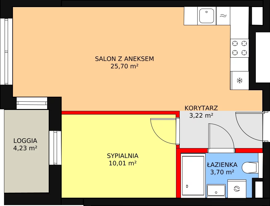 2 pokoje, mieszkanie 44,34 m², piętro 5, oferta nr AQUA-1-532, Bel Mare, Międzyzdroje, ul. Nowomyśliwska