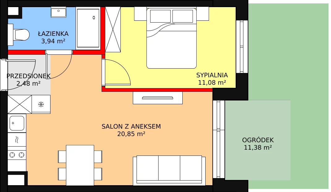 Apartament 40,36 m², parter, oferta nr F.114, Bel Mare, Międzyzdroje, ul. Nowomyśliwska