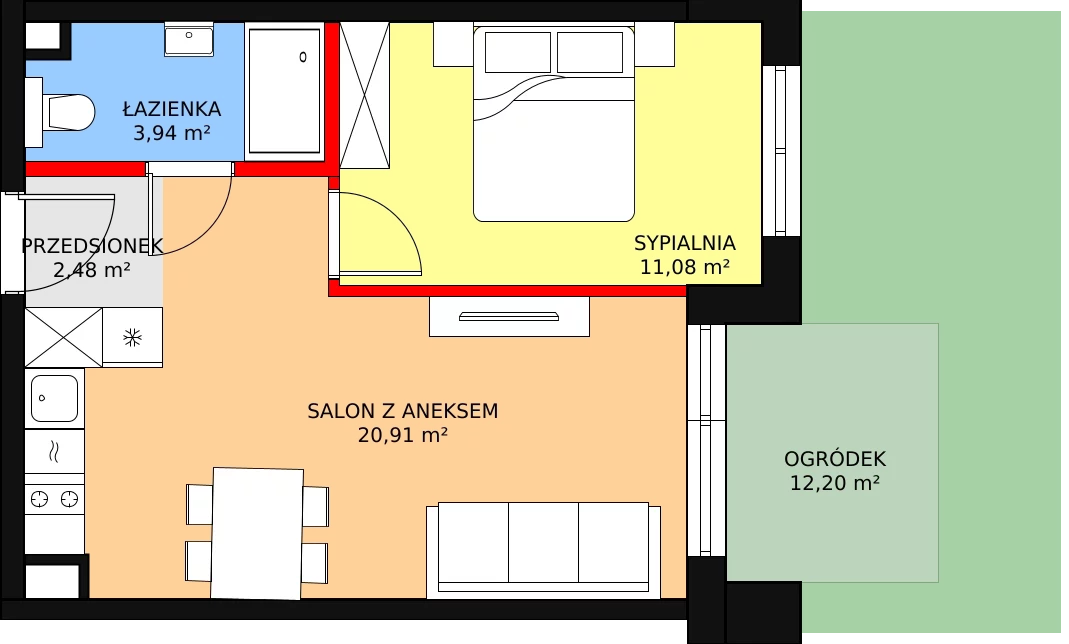 Apartament 40,48 m², parter, oferta nr F.118, Bel Mare, Międzyzdroje, ul. Nowomyśliwska