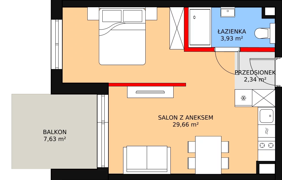 Mieszkanie 37,72 m², parter, oferta nr F.119, Bel Mare, Międzyzdroje, ul. Nowomyśliwska