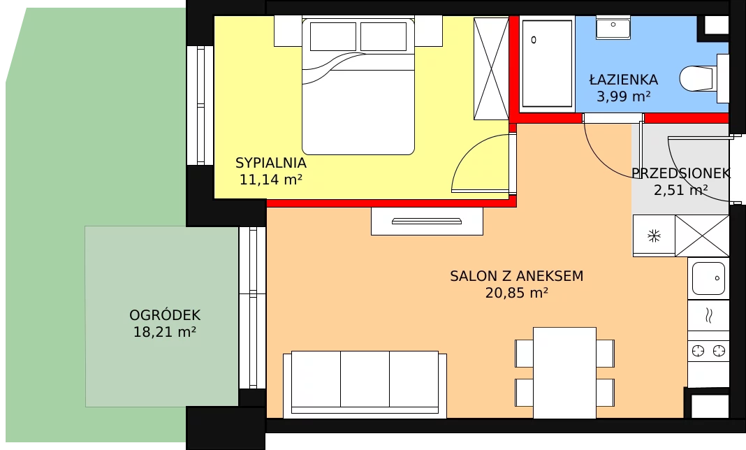 Apartament 40,28 m², parter, oferta nr F.128, Bel Mare, Międzyzdroje, ul. Nowomyśliwska