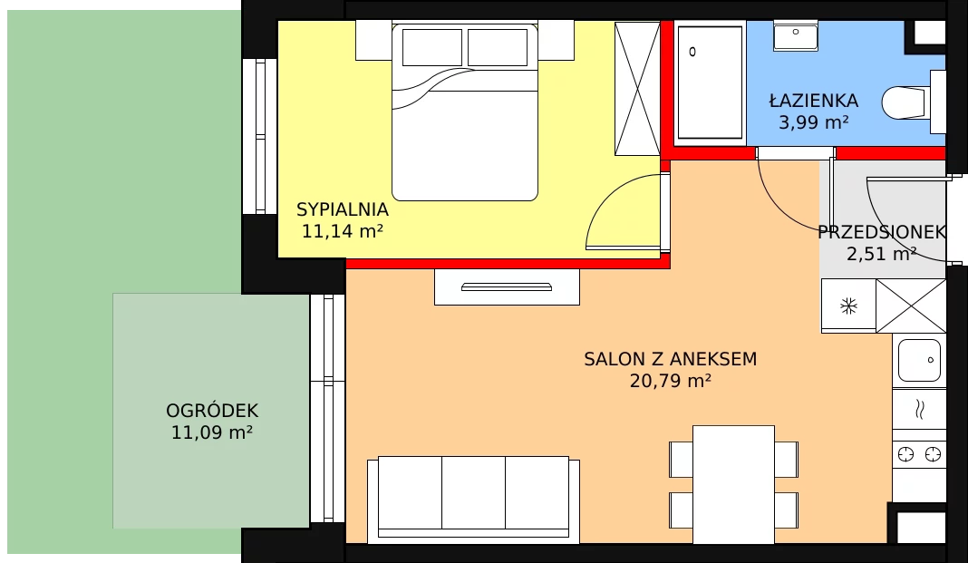 Apartament 40,16 m², parter, oferta nr F.132, Bel Mare, Międzyzdroje, ul. Nowomyśliwska