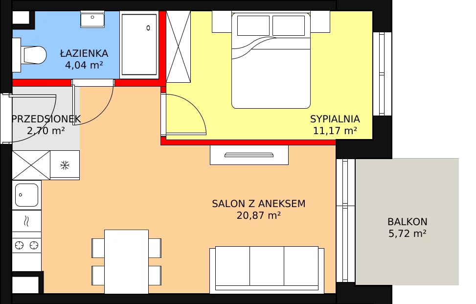 Apartament 40,60 m², piętro 1, oferta nr F.208, Bel Mare, Międzyzdroje, ul. Nowomyśliwska