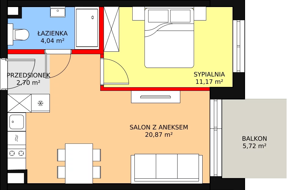 Apartament 40,52 m², piętro 1, oferta nr F.212, Bel Mare, Międzyzdroje, ul. Nowomyśliwska