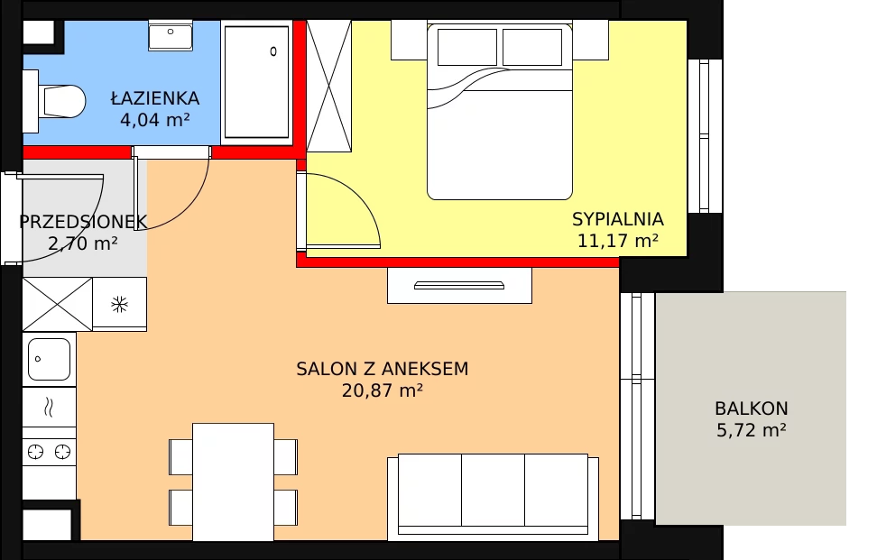 Apartament 40,66 m², piętro 1, oferta nr F.214, Bel Mare, Międzyzdroje, ul. Nowomyśliwska