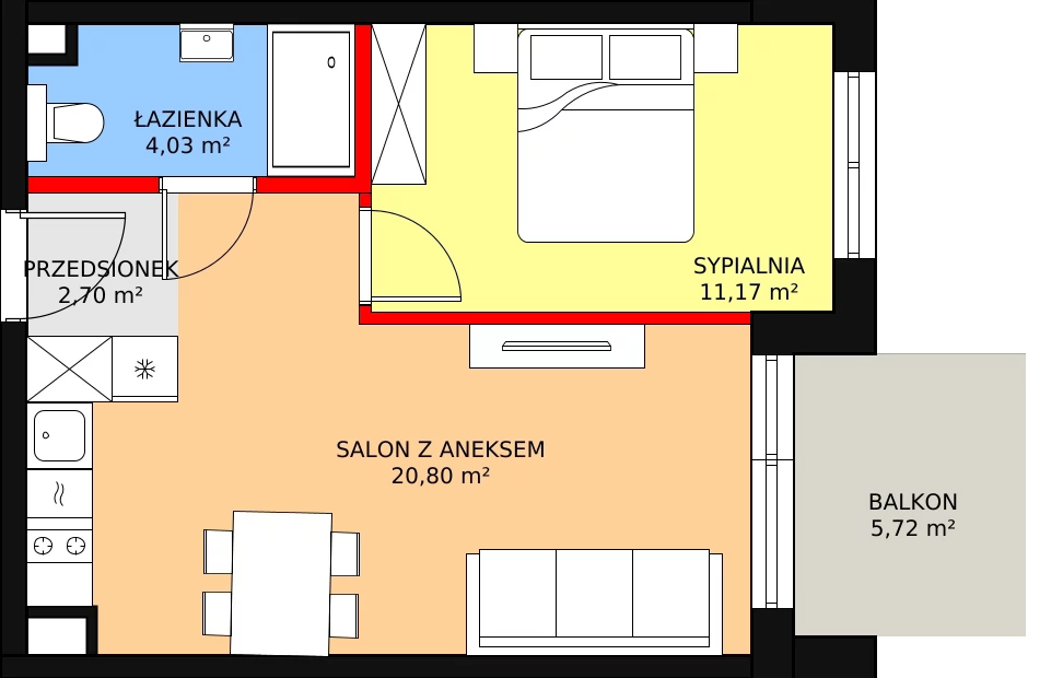 Apartament 40,64 m², piętro 1, oferta nr F.218, Bel Mare, Międzyzdroje, ul. Nowomyśliwska