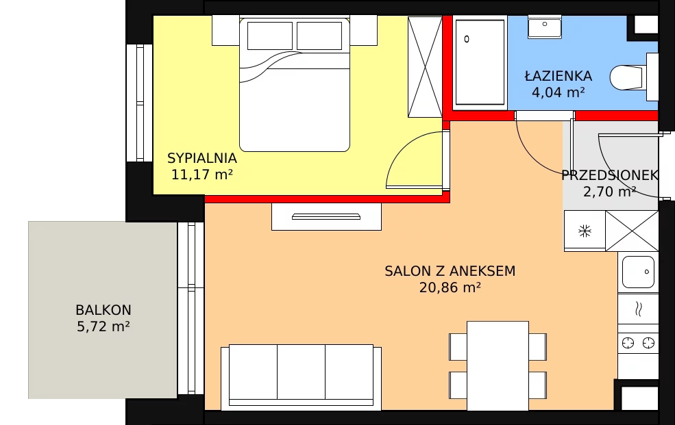 Apartament 40,36 m², piętro 1, oferta nr F.234, Bel Mare, Międzyzdroje, ul. Nowomyśliwska