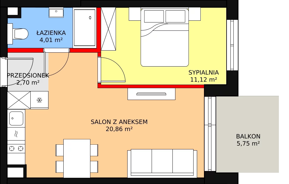 Apartament 40,63 m², piętro 2, oferta nr F.320, Bel Mare, Międzyzdroje, ul. Nowomyśliwska