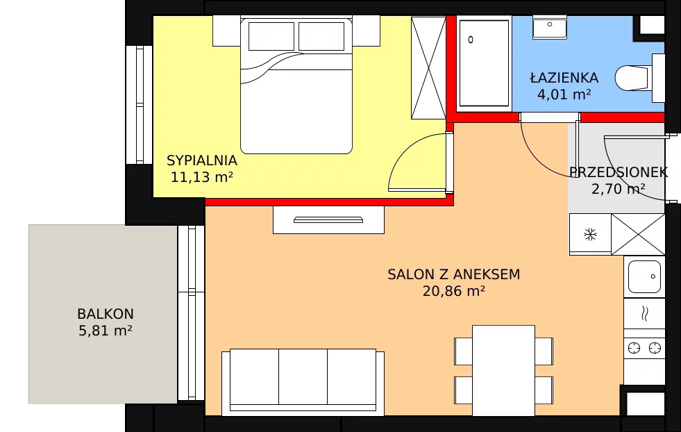 Apartament 40,35 m², piętro 2, oferta nr F.340, Bel Mare, Międzyzdroje, ul. Nowomyśliwska