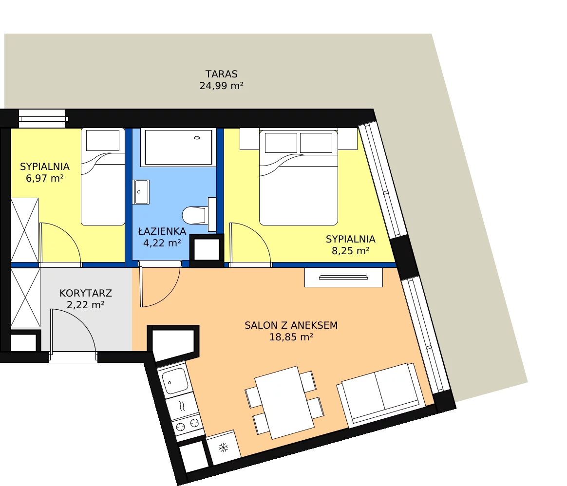 3 pokoje, apartament 45,72 m², piętro 5, oferta nr F.607, Bel Mare, Międzyzdroje, ul. Nowomyśliwska