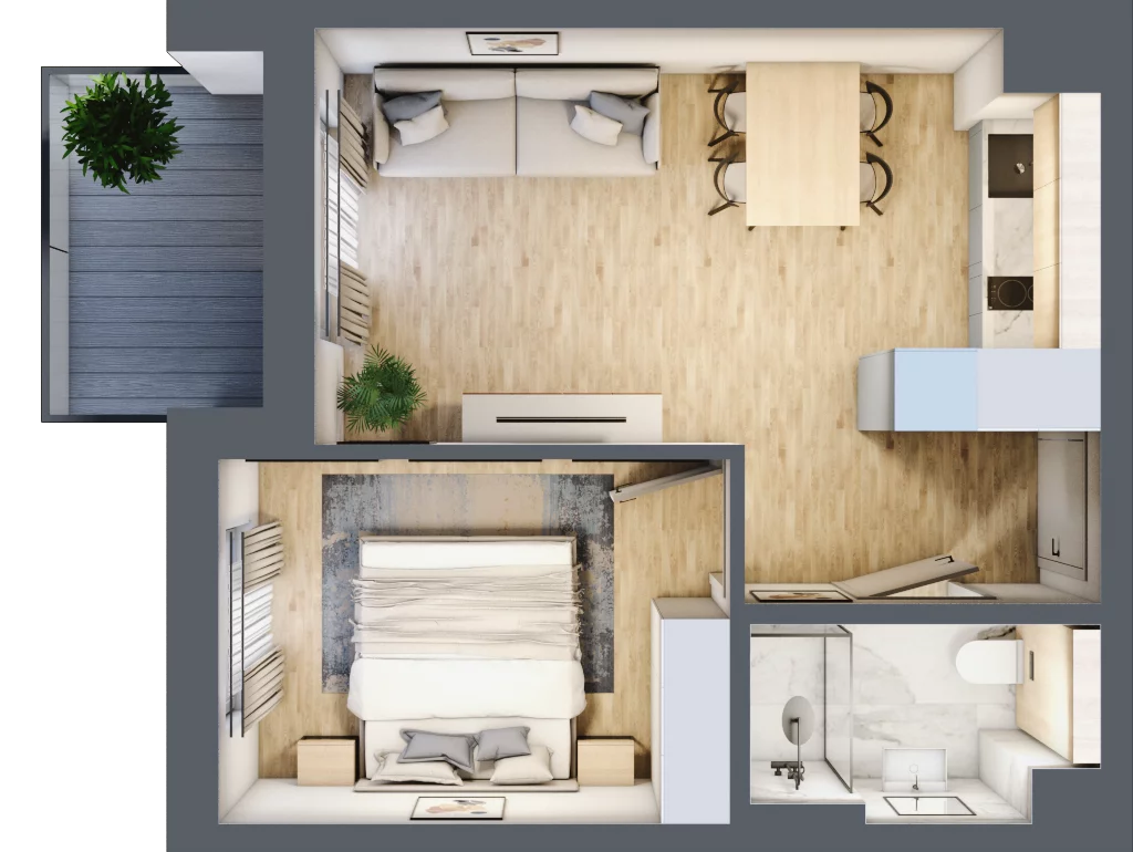 2 pokoje, mieszkanie 34,66 m², piętro 3, oferta nr L303, Bel Mare Home, Międzyzdroje, ul. Nowomyśliwska