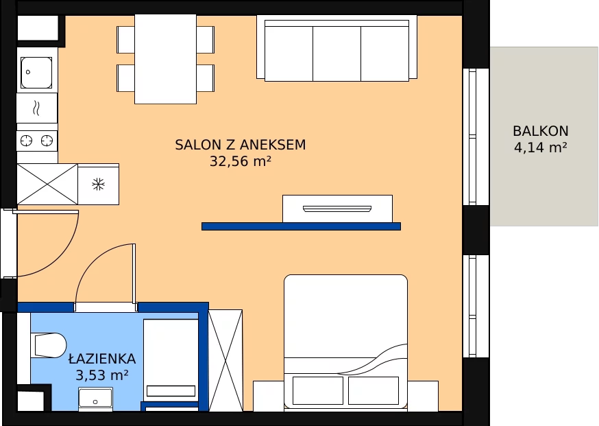 Zalety mieszkania 37.39 m², L310