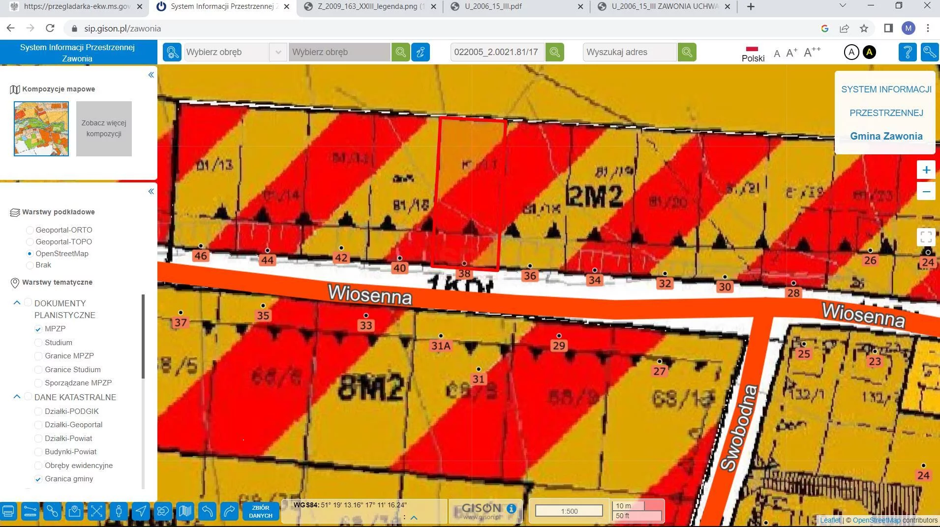 Działka 906,00 m², oferta nr , 31558, Zawonia, Wiosenna