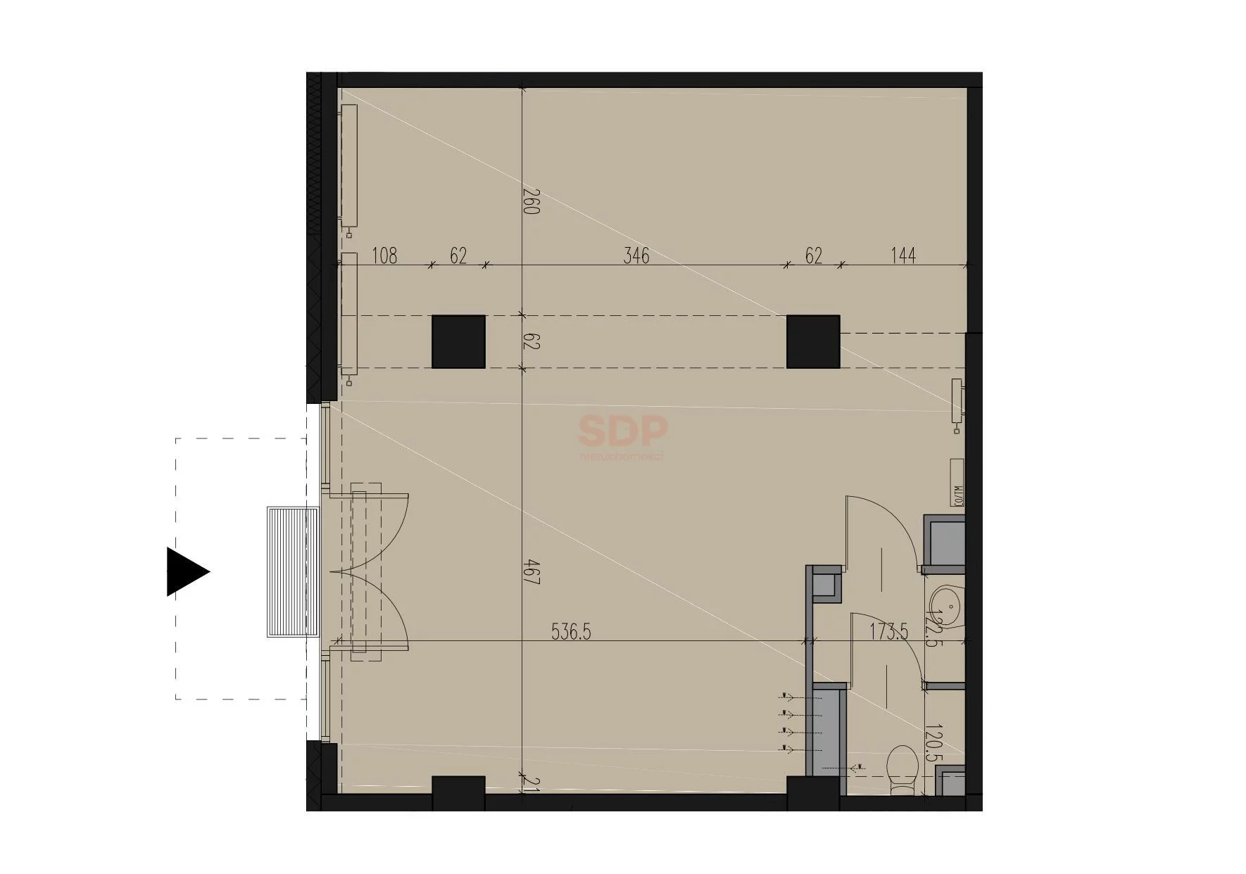 Lokal użytkowy 56,02 m², oferta nr , 34432, Wrocław, Stare Miasto, Dmowskiego Romana
