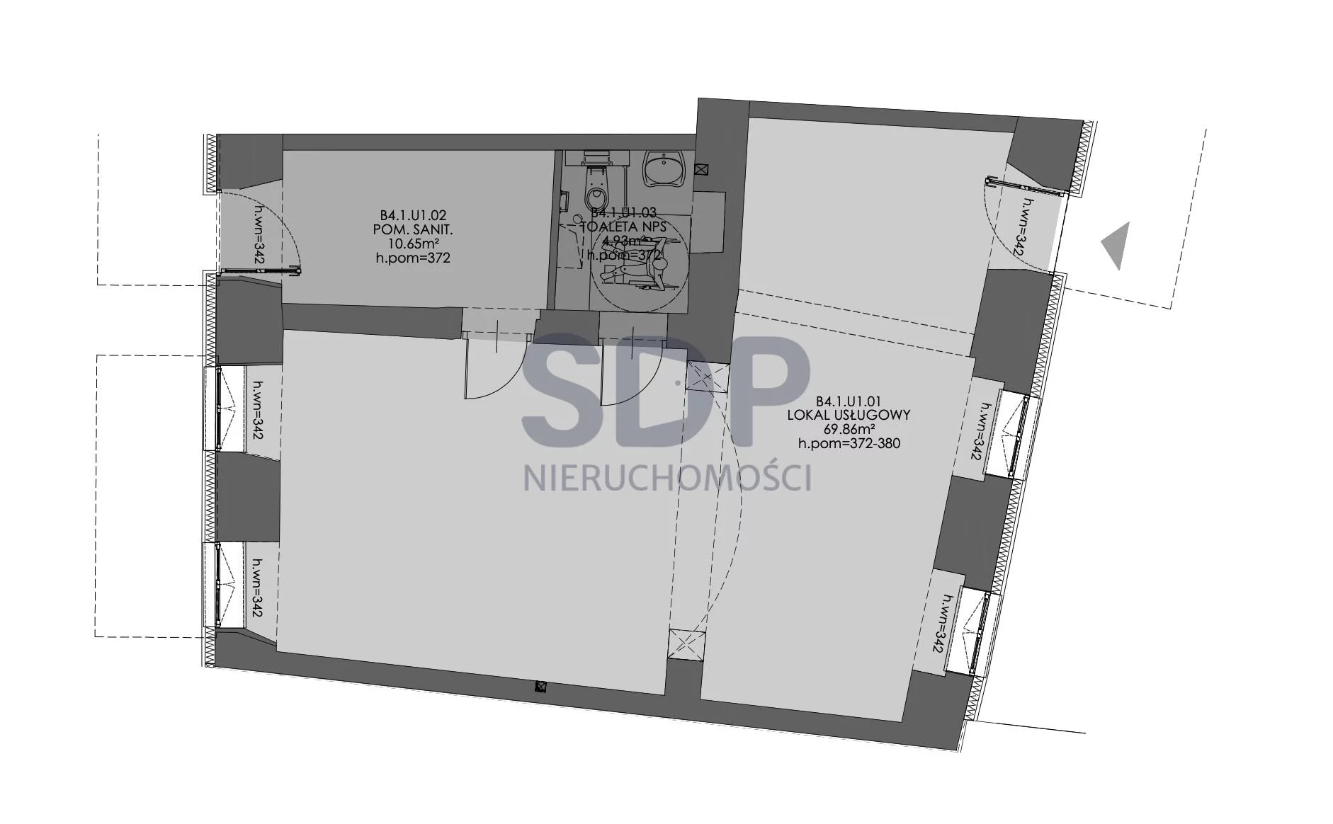 Lokal użytkowy 85,44 m², Wrocław, Stare Miasto, Jana Pawła II, Wynajem