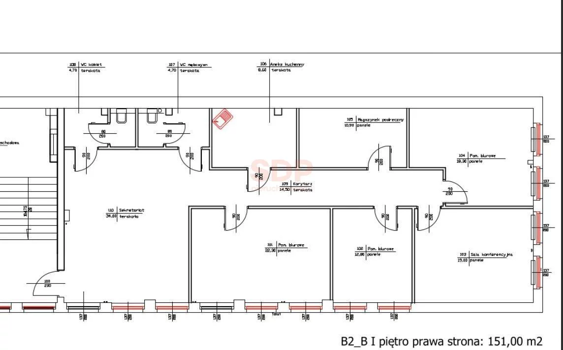 Biuro 151,00 m², oferta nr , 30602, Wrocław, Fabryczna