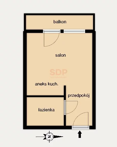 1 pokój, mieszkanie 25,25 m², piętro 5, oferta nr , 42816, Wrocław, Krzyki-Partynice, Krzyki, Brzoskwiniowa