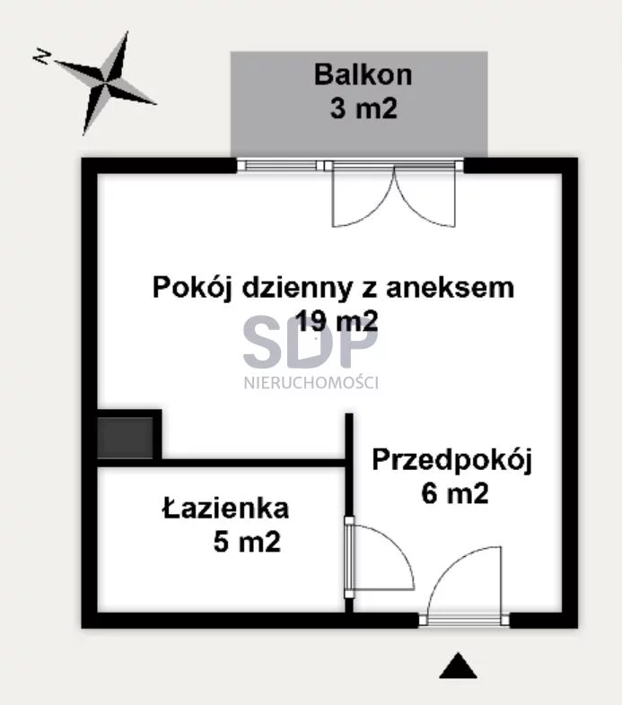 Mieszkanie na sprzedaż, 30,80 m², 1 pokój, 4 piętro, oferta nr 33444