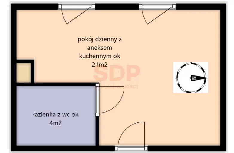 Mieszkanie na sprzedaż, 26,70 m², 1 pokój, 3 piętro, oferta nr 37776