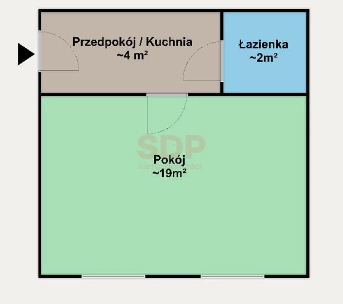 Mieszkanie jednopokojowe 23,00 m², Wrocław, Krzyki-Partynice, Krzyki, Gliniana, Sprzedaż