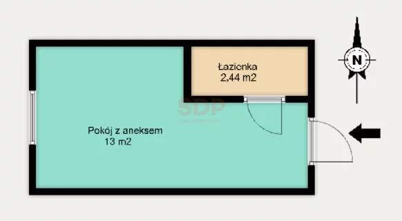 1 pokój, mieszkanie 15,44 m², piętro 2, oferta nr , 37311, Łódź, Górna, Górna, Grabowa