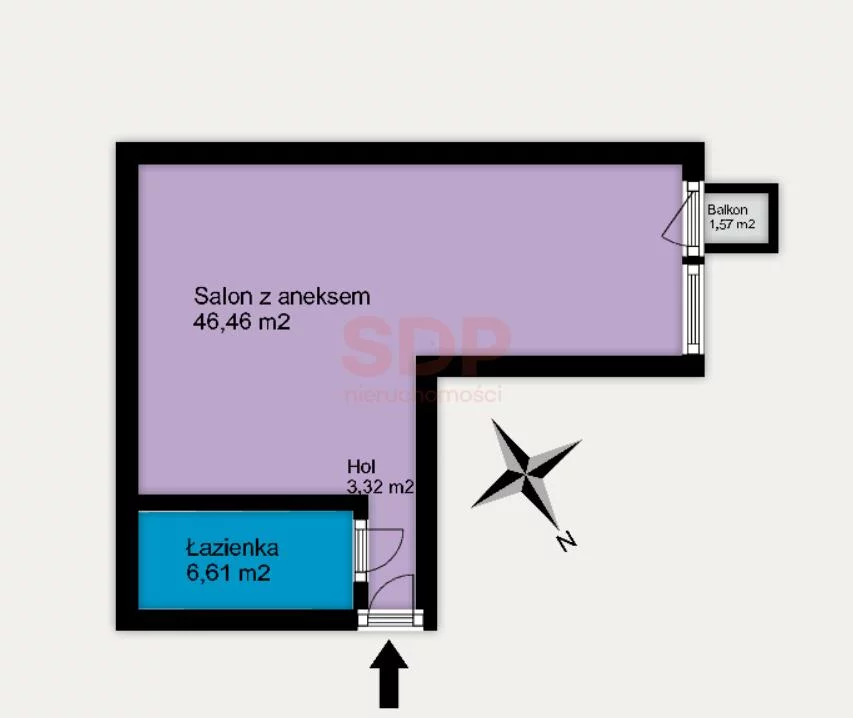 Mieszkanie jednopokojowe 56,40 m², Wrocław, Krzyki-Partynice, Krzyki, Klasztorna, Sprzedaż