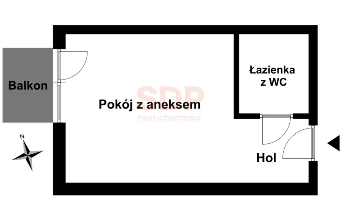 Mieszkanie na sprzedaż, 27,44 m², 1 pokój, 1 piętro, oferta nr 38425