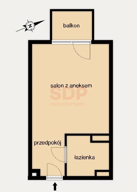 Mieszkanie na sprzedaż, 27,48 m², 1 pokój, 1 piętro, oferta nr 36603